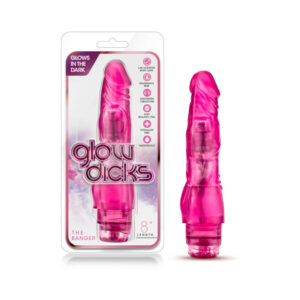 8 inch Dildo Blush Hot Pink Magenta Fuchsia Glow Dicks The Banger Realistic Vibrating