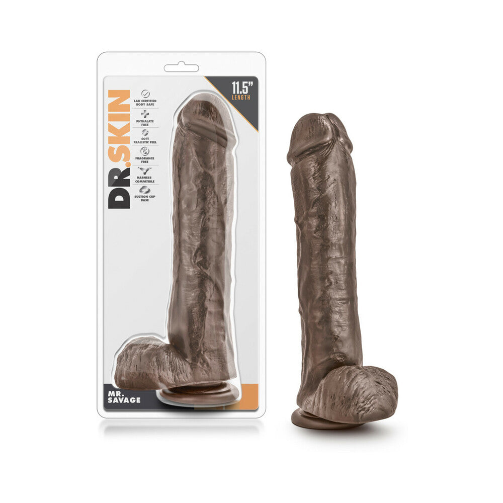 11.5 inch Dildo by Blush in Dark Brown shown for use by Her or Him