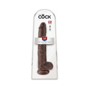 14 inch Dildo Pipedream Brown Chocolate Cocoa King Cock Cock With Balls Realistic Suction Cup