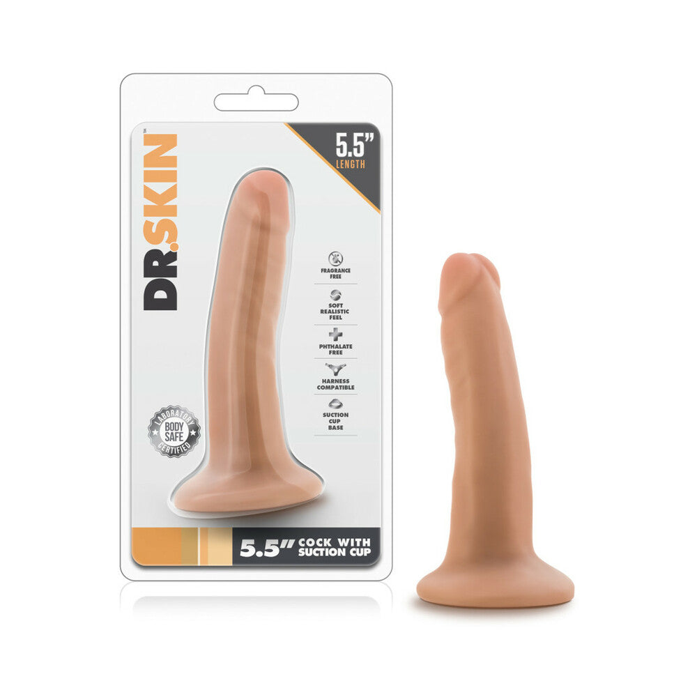 5.5 inch Dildo by Blush in Vanilla Ivory Beige shown for use by Her or Him