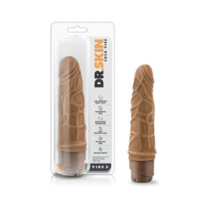 7.25 inch Dildo Blush Tan Light Brown Mocha Dr Skin Vibe 3 Realistic Vibrating