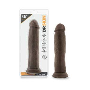 9.5 inch Dildo Blush Dark Brown Dr Skin Realistic