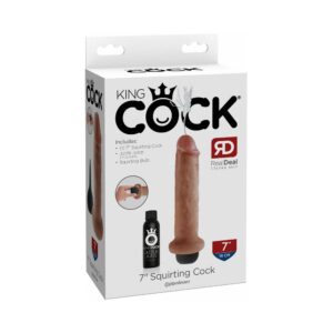 7 inch Dildo Pipedream Tan Light Brown Mocha King Cock Squirting Cock Realistic