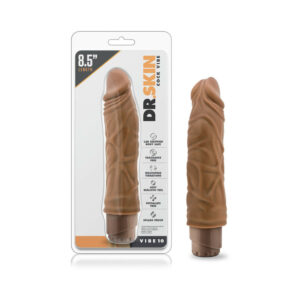 8.5 inch Dildo Blush Tan Light Brown Mocha Dr Skin Vibe 10 Realistic Vibrating