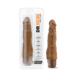 8 inch Dildo Blush Tan Light Brown Mocha Dr Skin Vibe 4 Realistic Vibrating