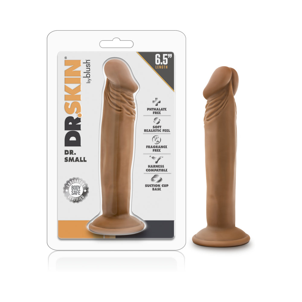6.5 inch Dildo by Blush in Tan Light Brown Mocha shown for use by Her or Him