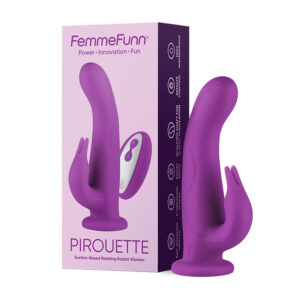 8 inch Dildo FemmeFunn Purple Pirouette Dual Stimulation Rotating Vibrating