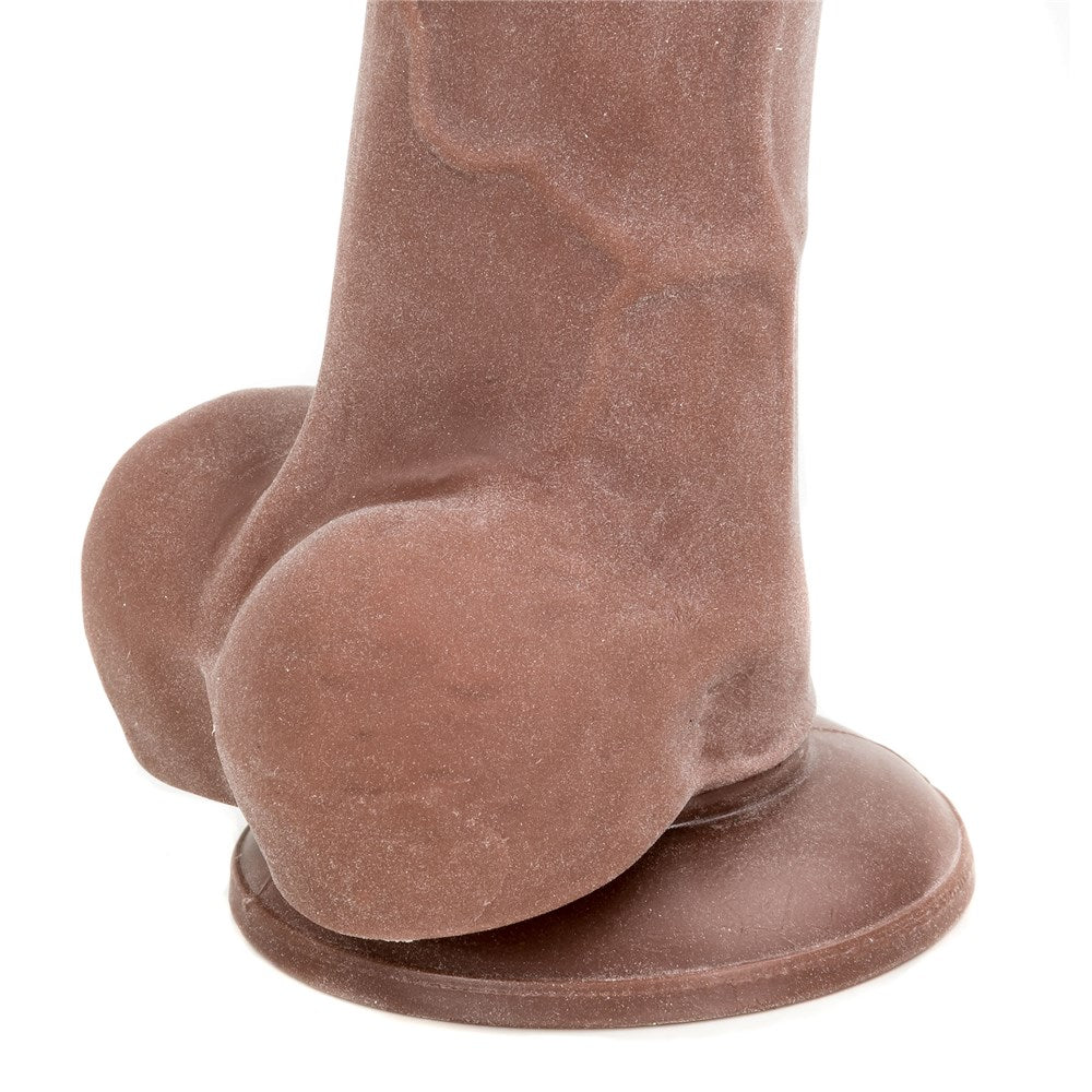 7 inch Dildo by Adam & Eve in Brown Chocolate Cocoa shown for pegging Her or Him