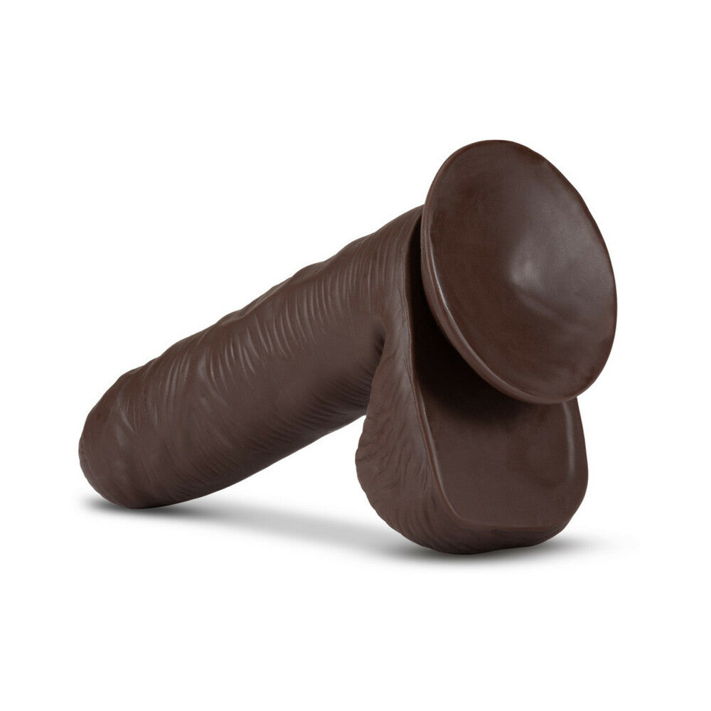 7 inch Dildo by Blush in Dark Brown shown for pegging Her or Him