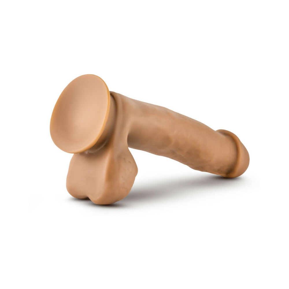 7 inch Dildo by Blush in Tan Light Brown Mocha shown for pegging Her or Him