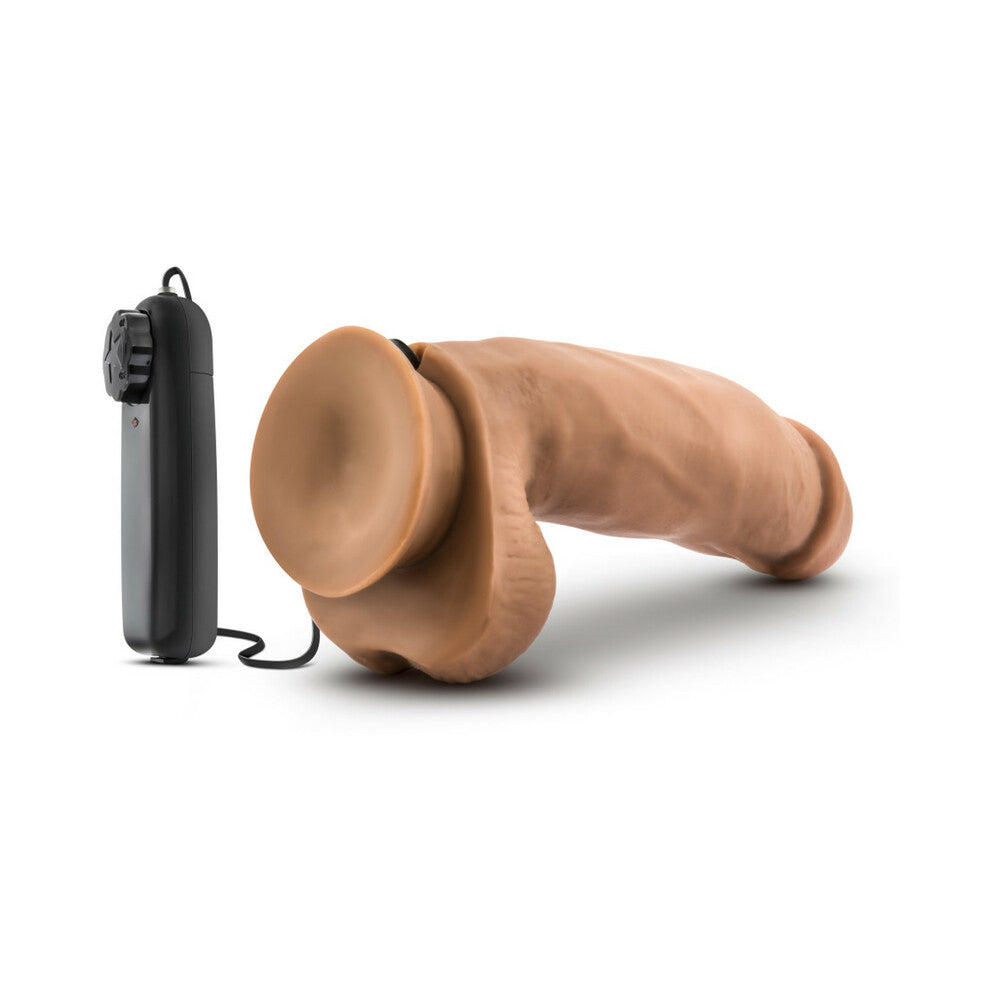 7 inch Dildo by Blush in Tan Light Brown Mocha shown for pegging Her or Him