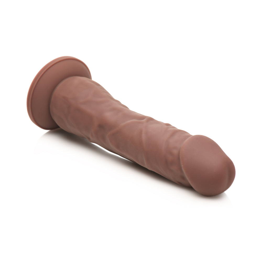 7 inch Dildo by Curve Novelties in Brown Chocolate Cocoa shown for pegging Her or Him