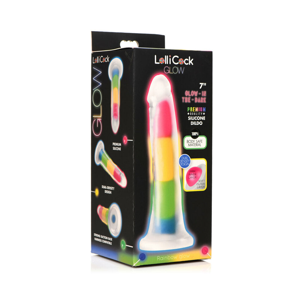 7 inch Dildo by Curve Novelties in Rainbow shown for use by Her or Him