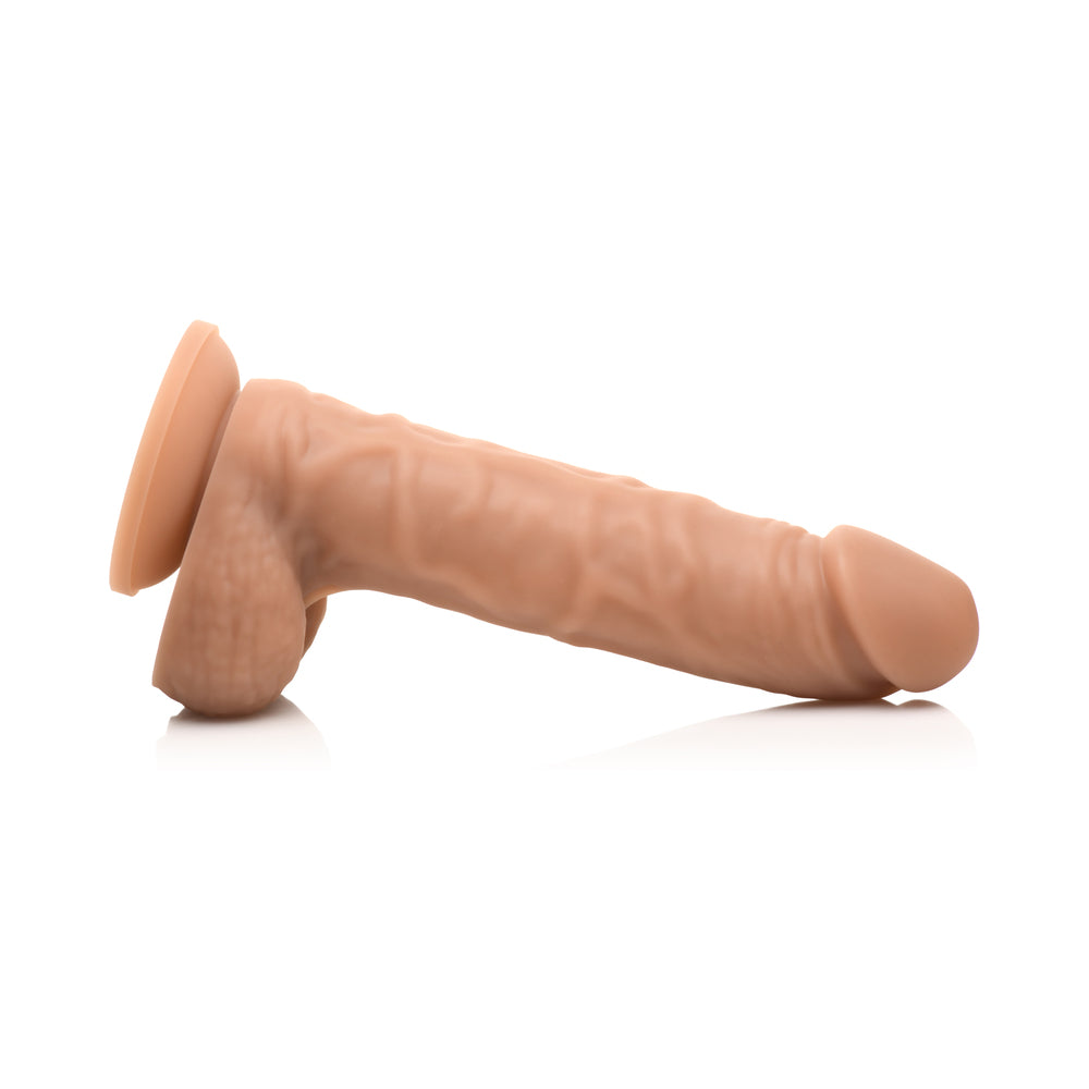 7 inch Dildo by Curve Novelties in Tan Light Brown Mocha shown for pegging Her or Him