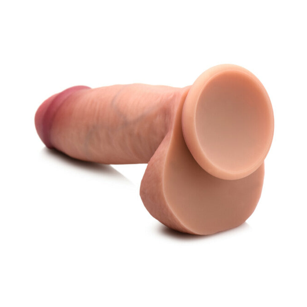 7 inch Dildo by Curve Novelties in Vanilla Ivory Beige displayed for pegging Him or Her
