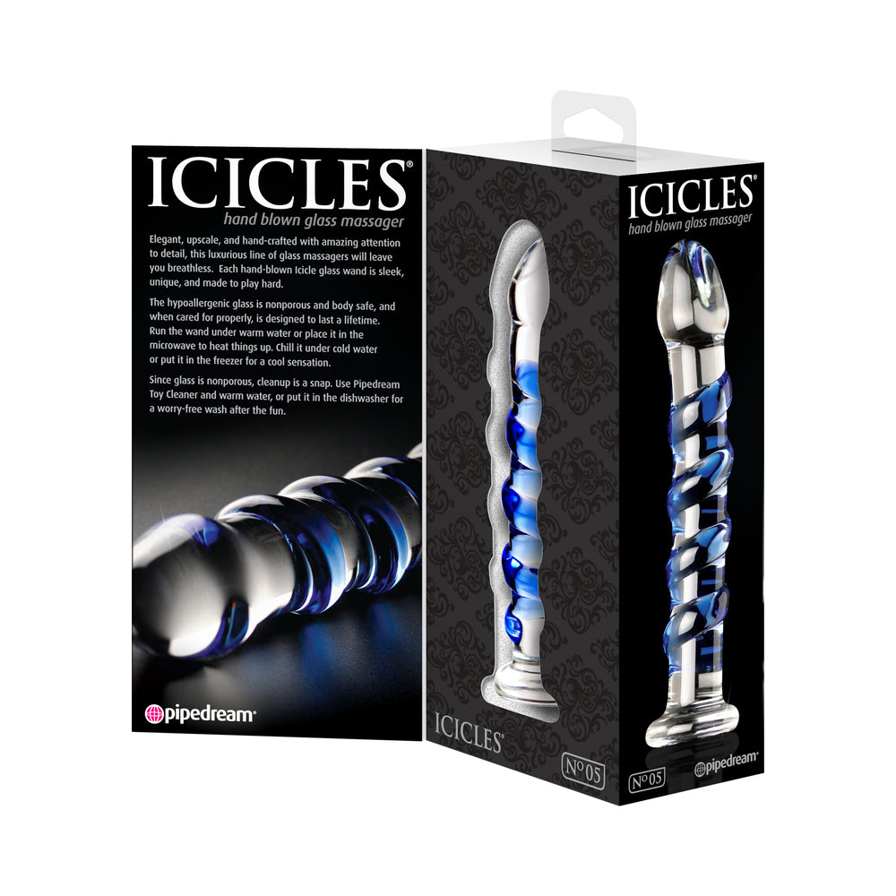 7 inch Dildo by Pipedream in Blue shown for pegging Her or Him