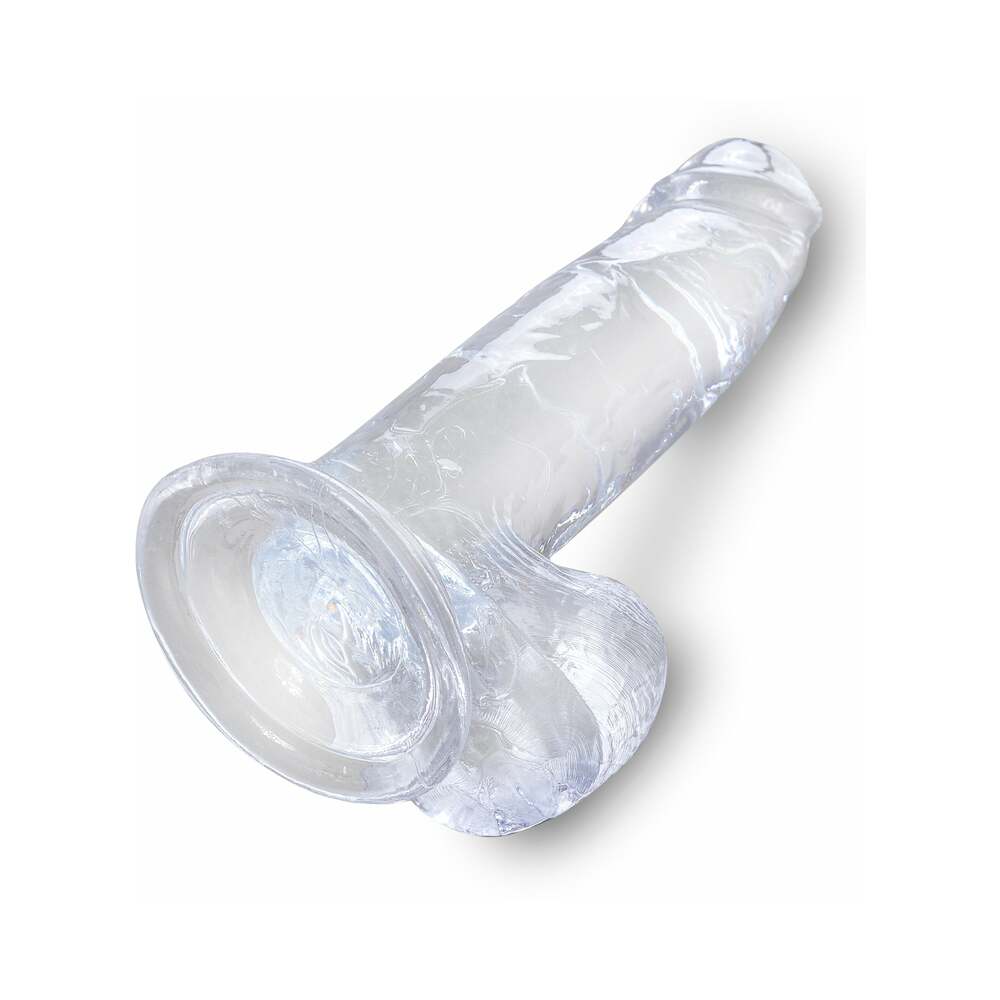 7 inch Dildo by Pipedream in Clear shown for pegging Her or Him