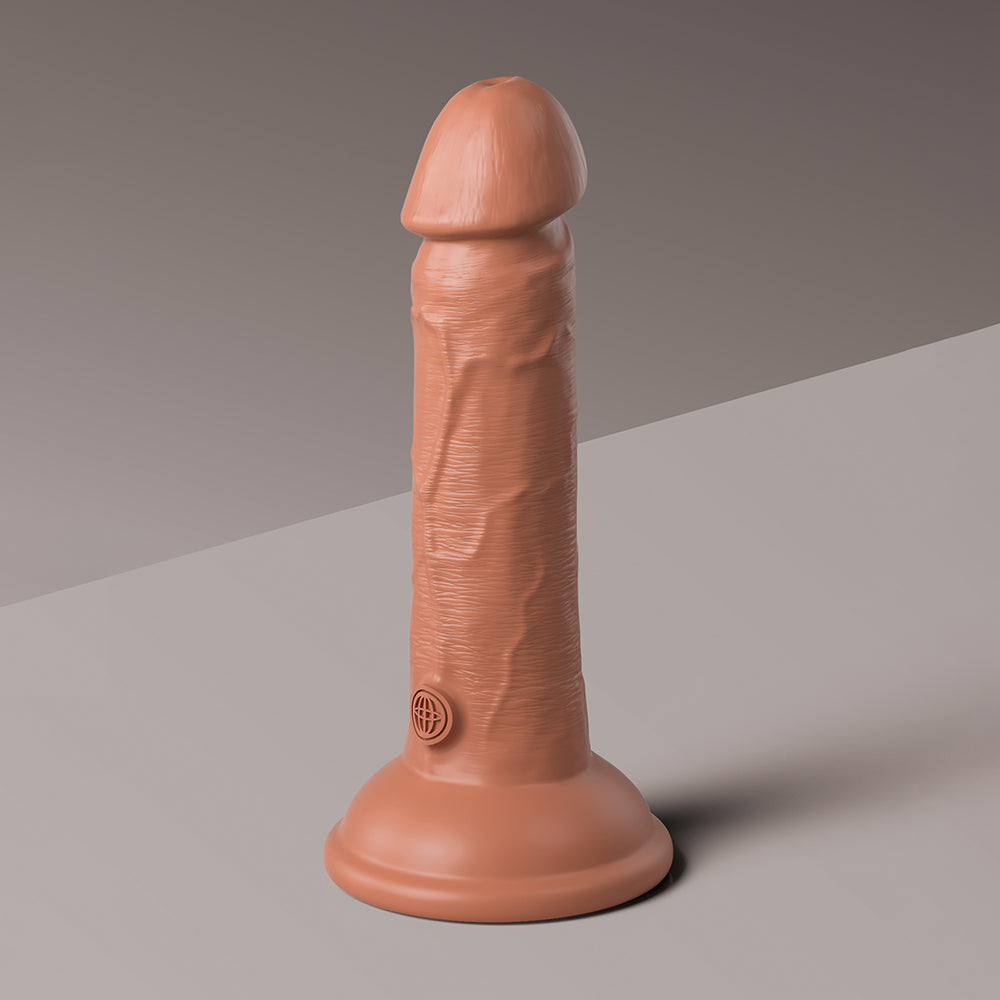 7 inch Dildo by Pipedream in Tan Light Brown Mocha shown for pegging Her or Him