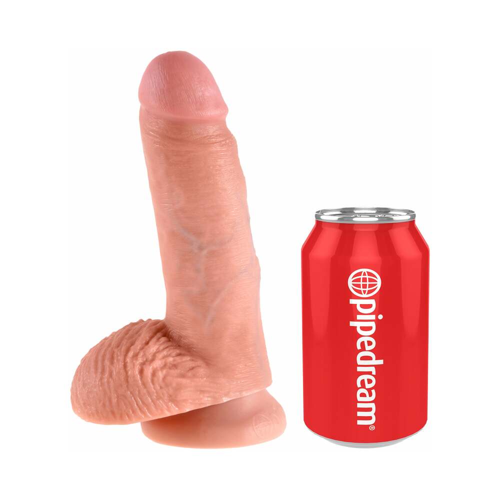 7 inch Dildo by Pipedream in Vanilla Ivory Beige shown for pegging Her or Him