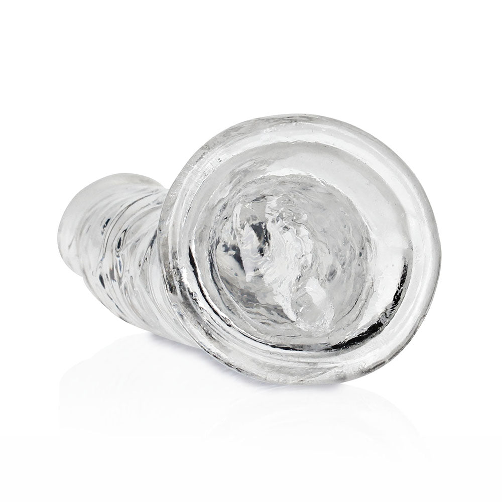 7 inch Dildo by Shots in Clear shown for pegging Her or Him