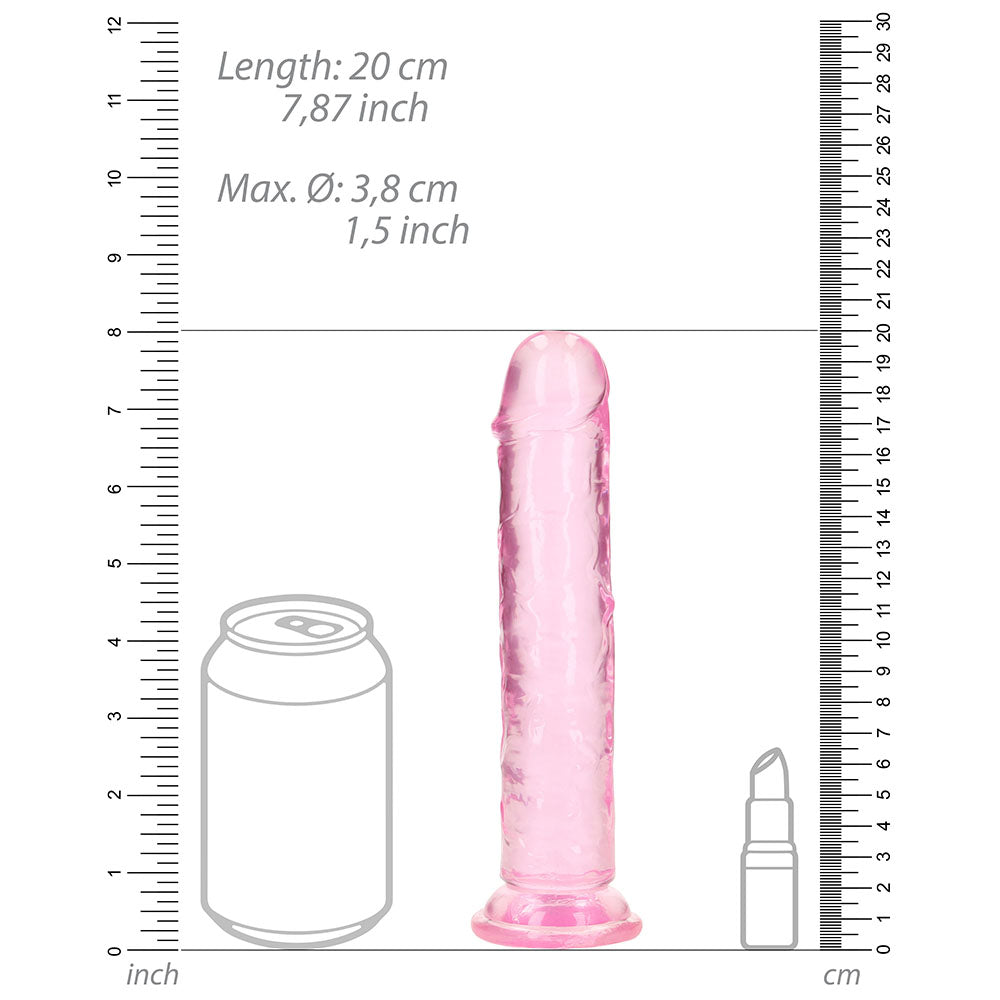 7 inch Dildo by Shots in Light Pink displayed for pegging Him or Her