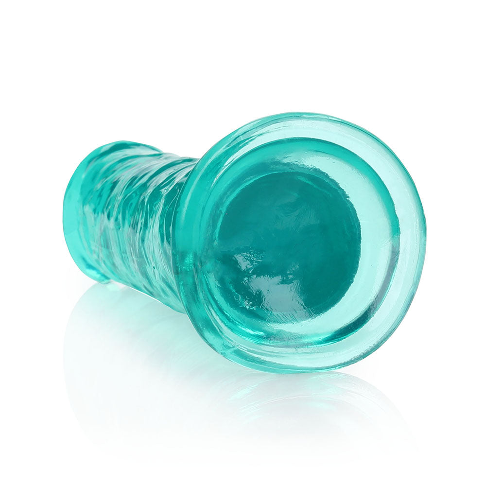 7 inch Dildo by Shots in Teal Turquoise Aqua shown for pegging Her or Him
