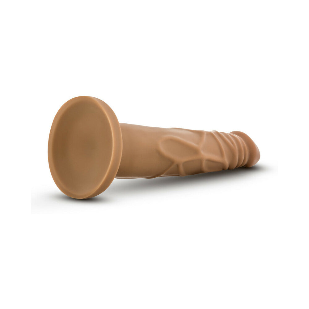 7.5 inch Dildo by Blush in Tan Light Brown Mocha shown for pegging Her or Him