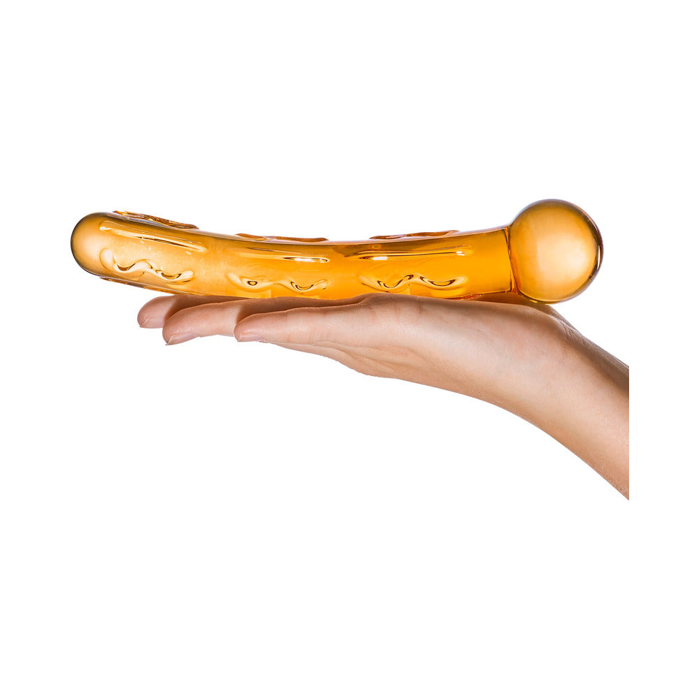 7.5 inch Dildo by Electric Eel in Orange shown for pegging Her or Him