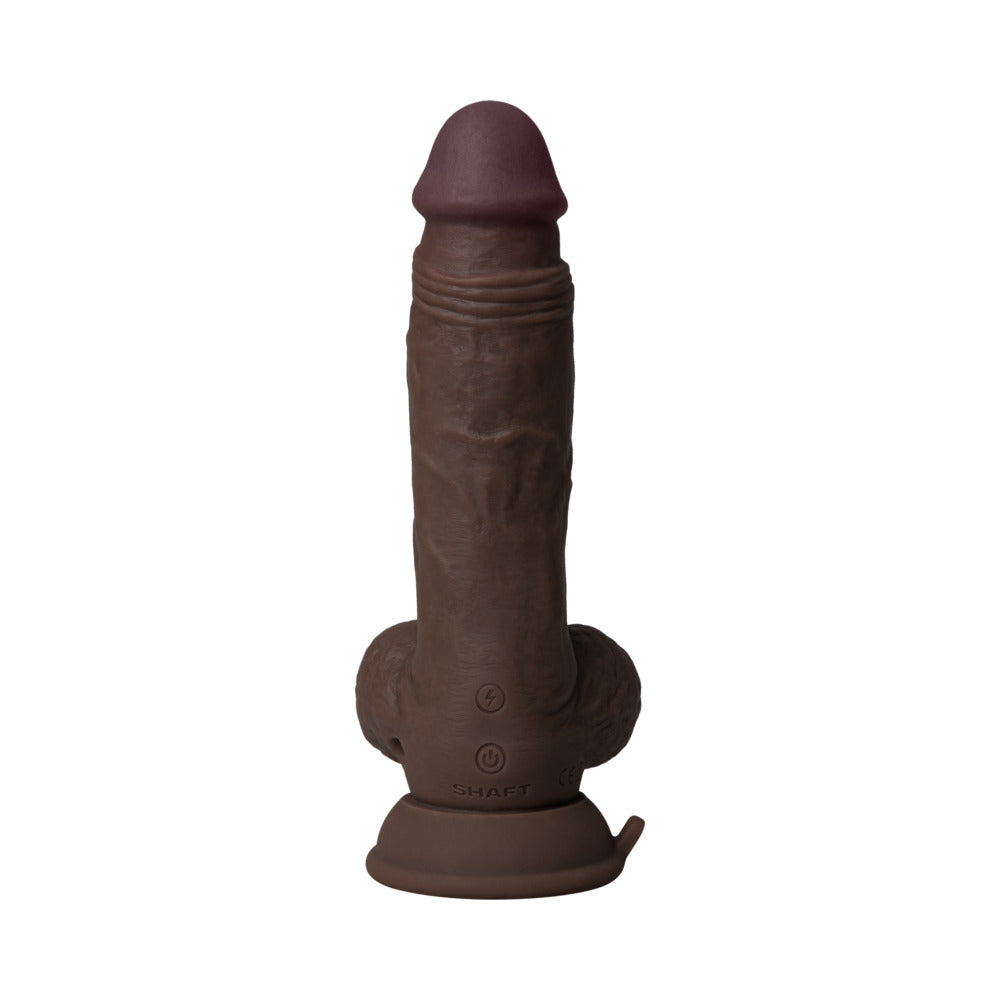 7.5 inch Dildo by Shaft in Brown Chocolate Cocoa shown for pegging Her or Him