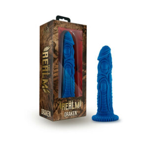7.5 inch Dildo Blush Blue The Realm Draken Silicone Lock On Fantasy