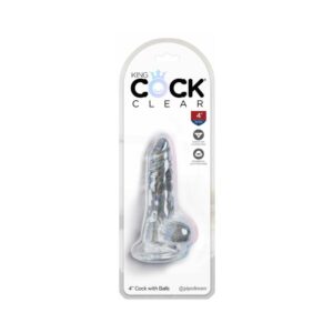 4 inch Dildo Pipedream Clear King Cock Cock With Balls Realistic Suction Cup