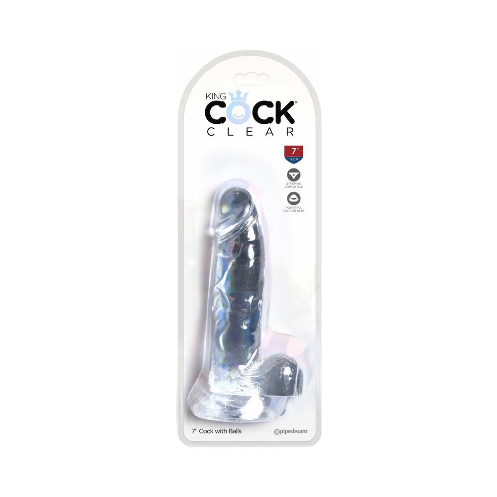 7 inch Dildo by Pipedream in Clear shown for use by Her or Him