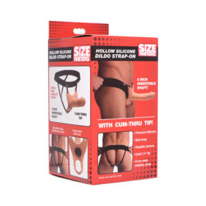 Dildo XR Brands Vanilla Ivory Beige Size Matters Hollow Silicone Strap On Beige