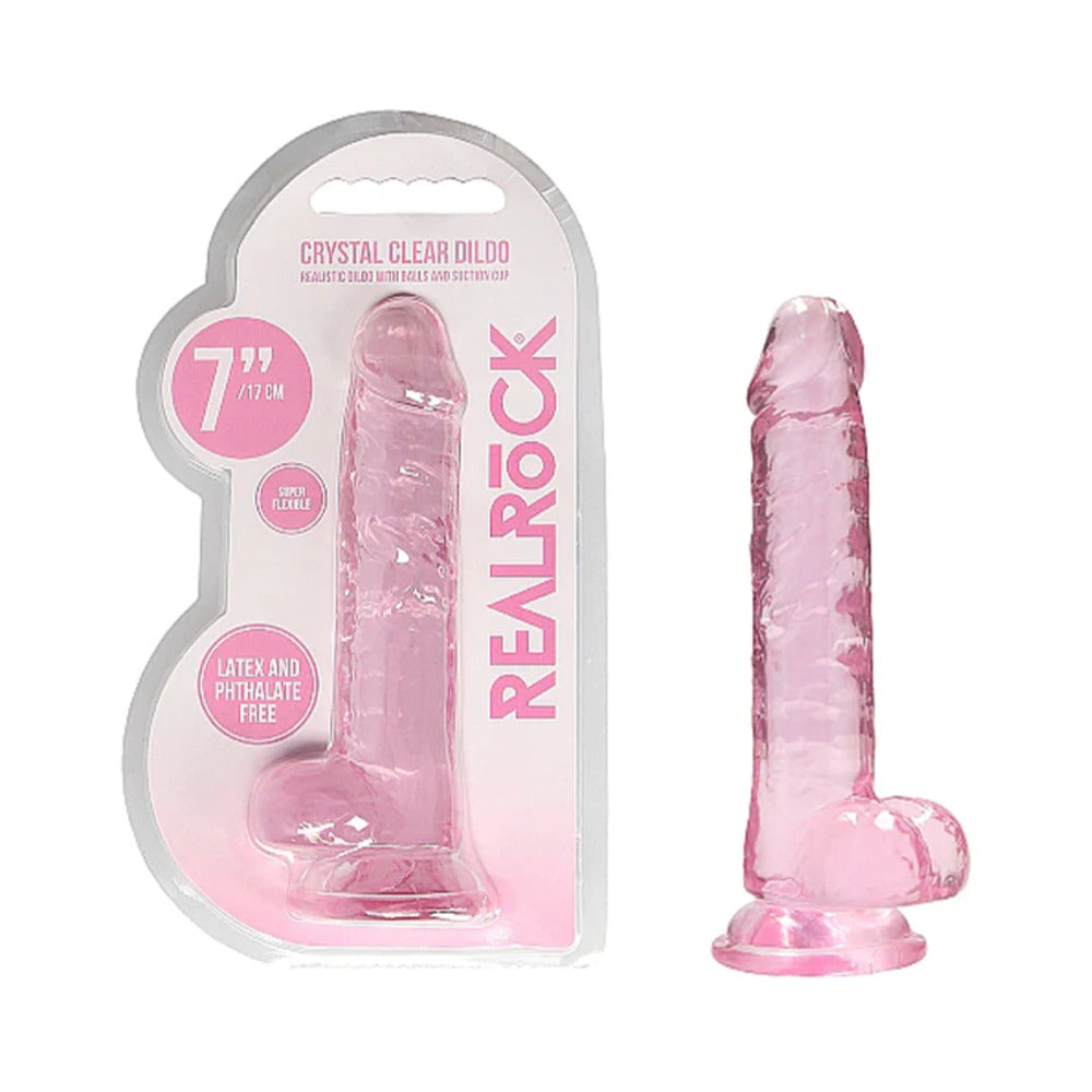 7 inch Dildo by Shots in Light Pink shown for use by Her or Him
