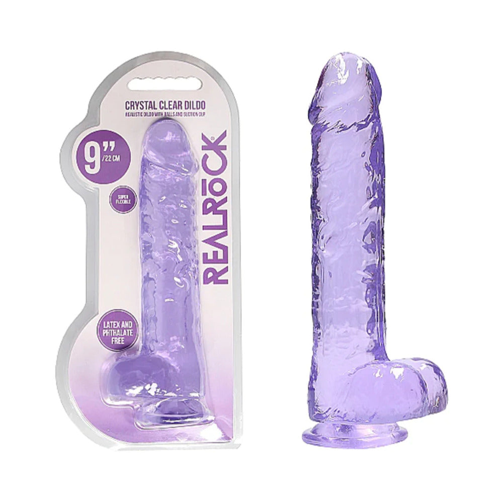 9 inch Dildo by Shots in Light Purple shown for use by Her or Him