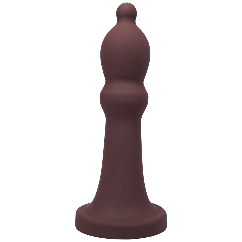 Dildo by Tantus in Wine Red Burgundy shown for use by Her or Him