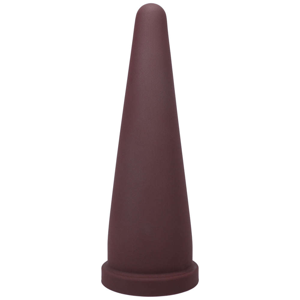 Dildo by Tantus in Wine Red Burgundy shown for use by Her or Him