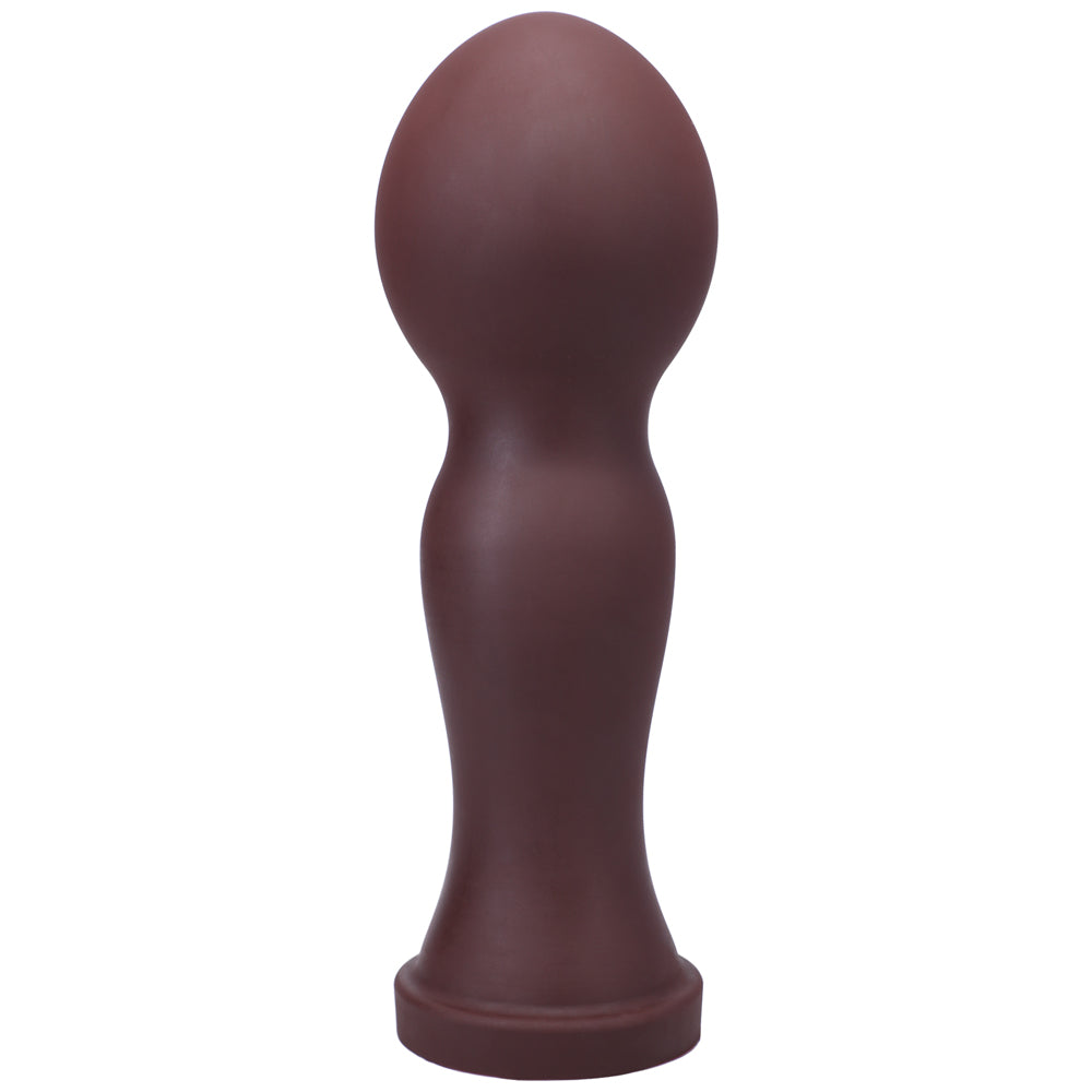 Dildo by Tantus in Wine Red Burgundy shown for use by Her or Him