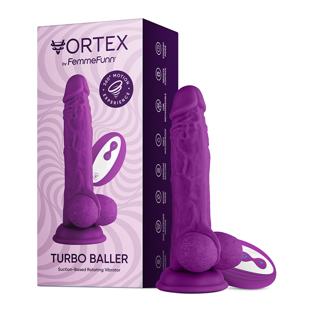8.25 inch Dildo by FemmeFunn in Purple shown for use by Her or Him