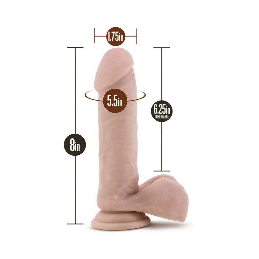 8 inch Dildo from Blush in Vanilla Ivory Beige pictured for anal pleasure for Her or Him