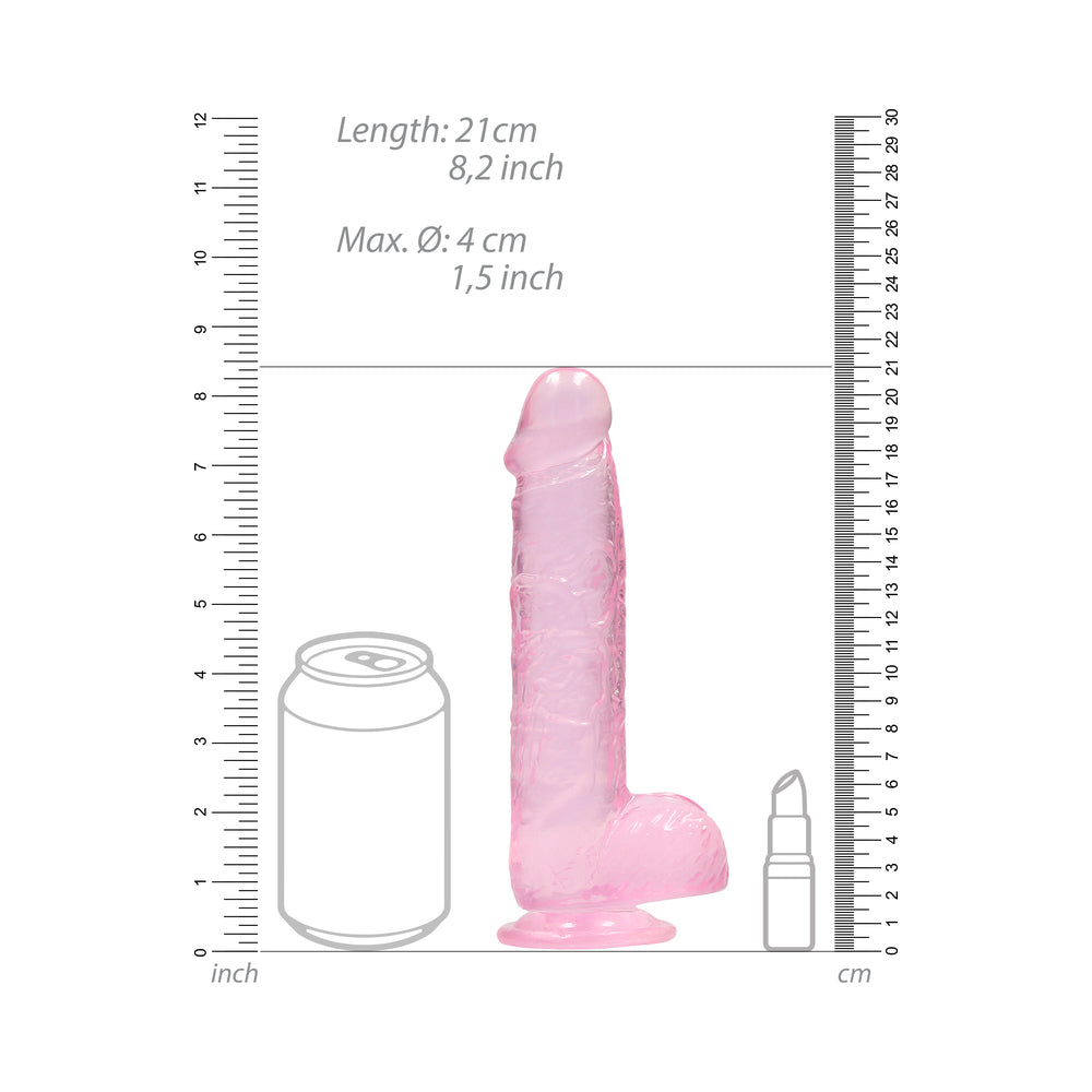 8 inch Dildo by Shots in Light Pink displayed for pegging Him or Her
