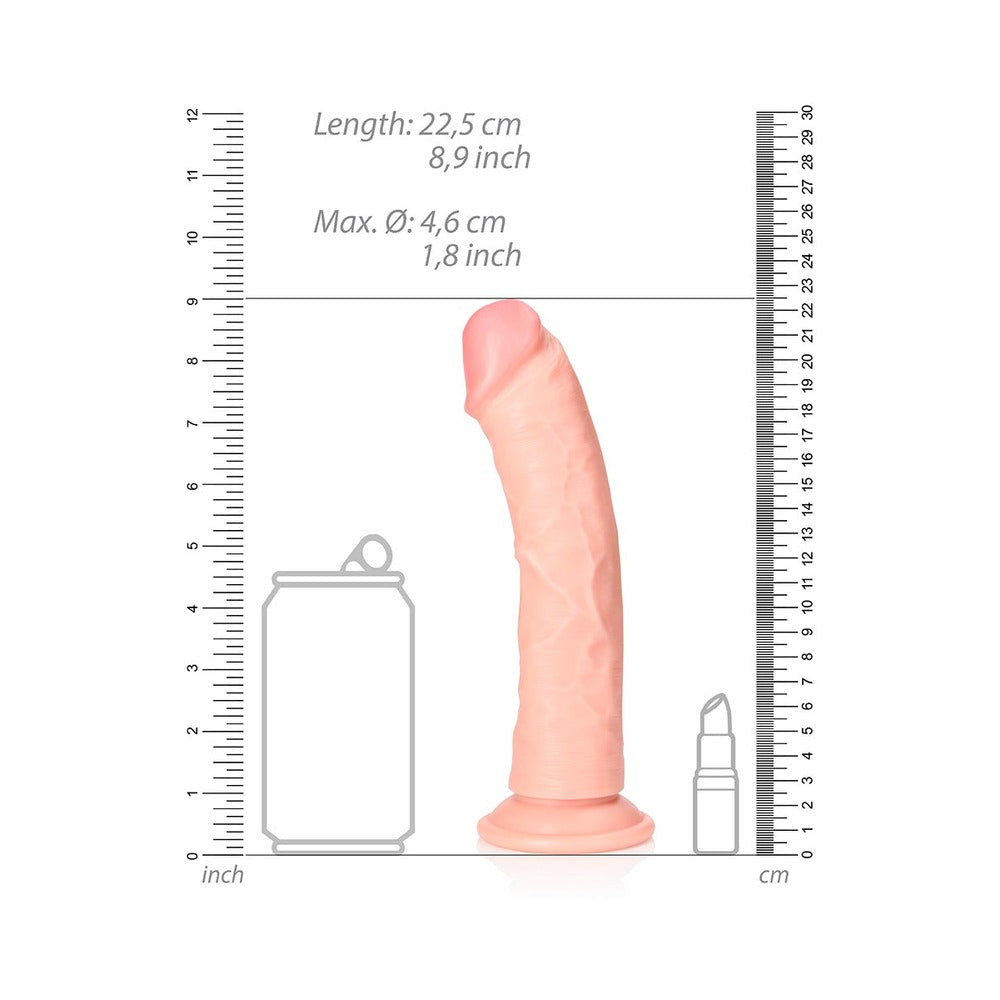 8 inch Dildo by Shots in Vanilla Ivory Beige displayed for pegging Him or Her
