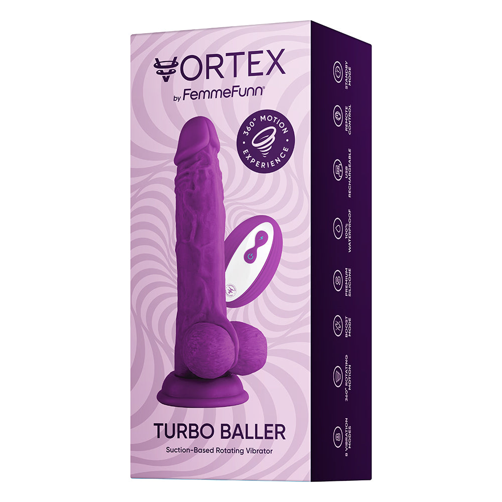 8.25 inch Dildo from FemmeFunn in Purple pictured for anal pleasure for Her or Him
