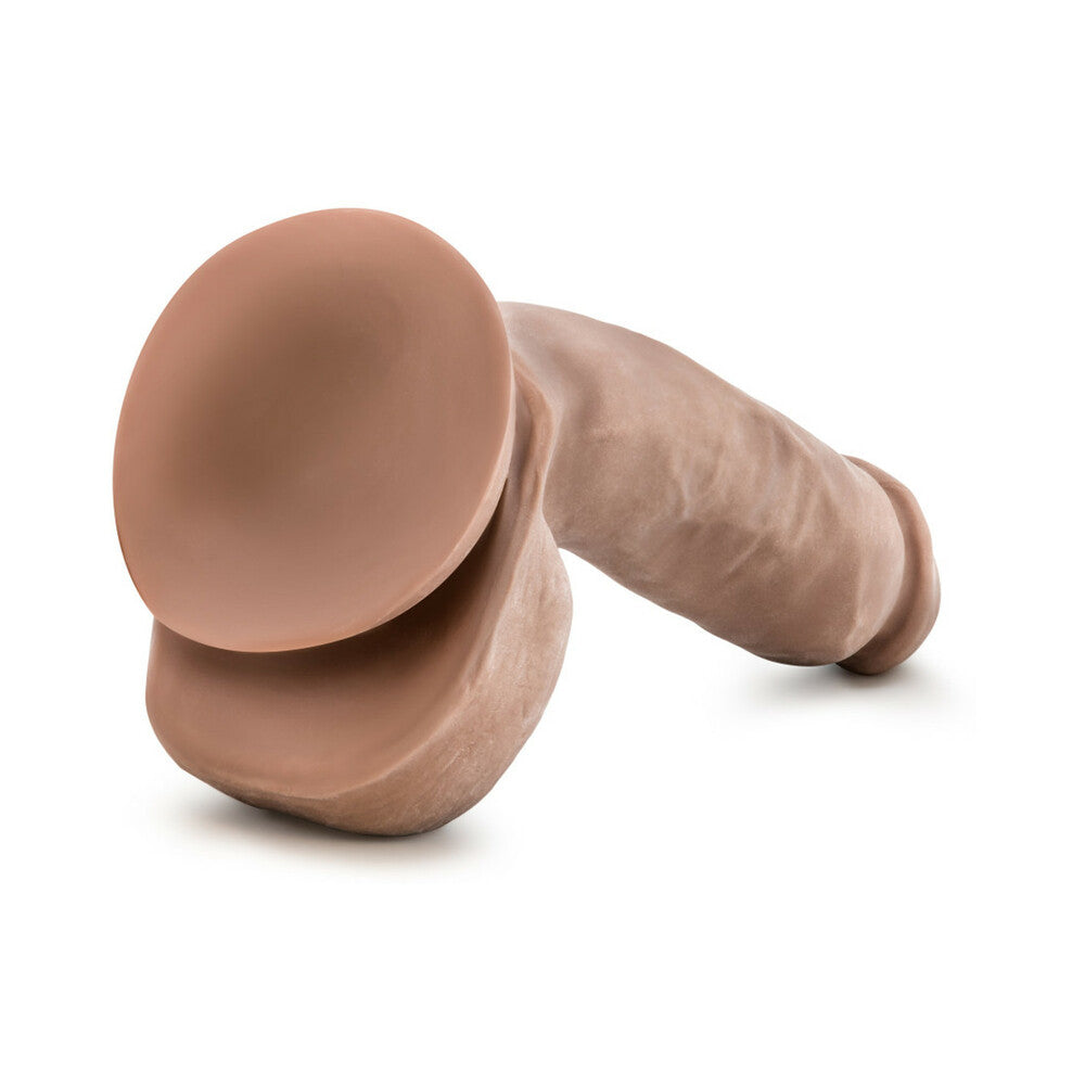 8.5 inch Dildo by Blush in Tan Light Brown Mocha shown for pegging Her or Him