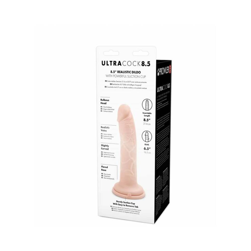 8.5 inch Dildo by Prowler RED in Vanilla Ivory Beige shown for pegging Her or Him