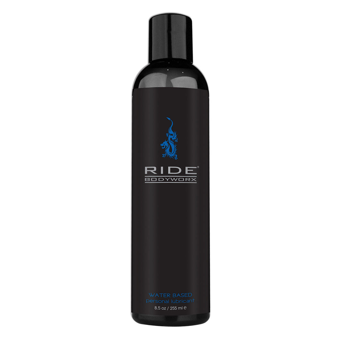 Bottle of 8.5 oz Water Based Lube Sliquid showing clean, lightweight formula