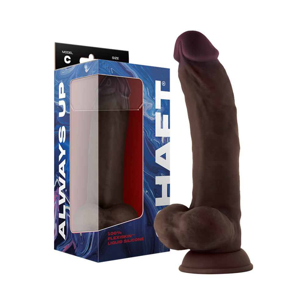 9.5 inch Dildo by Shaft in Dark Brown shown for use by Her or Him