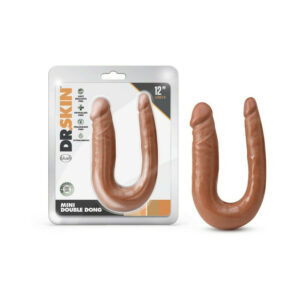 12 inch Dildo Blush Tan Light Brown Mocha Dr Skin Mini Double Dong Realistic Dual Ended