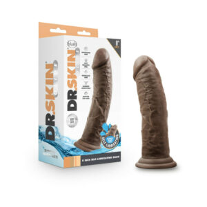 8 inch Dildo Blush Brown Chocolate Cocoa Dr Skin Glide Realistic Self Lubricating