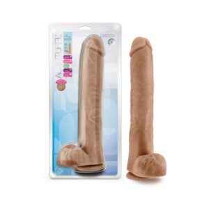 14 inch Dildo Blush Tan Light Brown Mocha Au Naturel Daddy Posable Dual Density with Balls